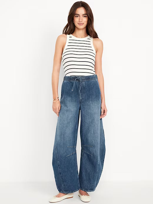 High Waist Barrel Jeans
